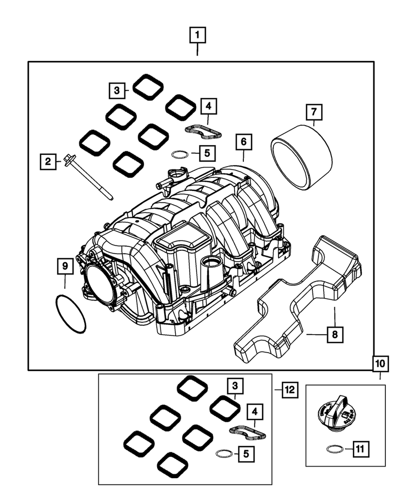 Genuine Mopar Intake Manifold Gasket Kit 68545089AA OEM Replacement