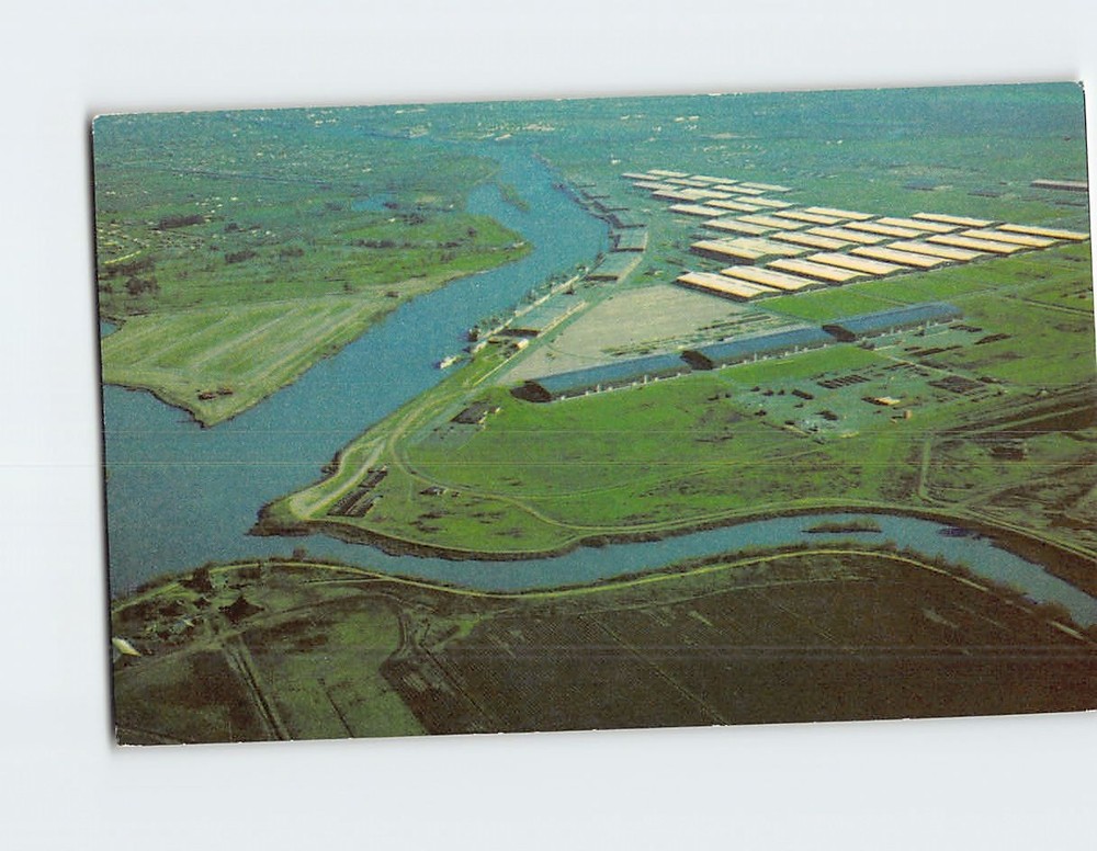 Postcard Aerial View of Naval Supply Annex Stockton California USA