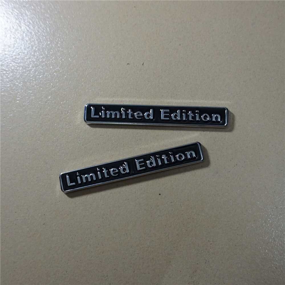 2x Black Chrome Limited Edition Big Metal Emblem Sticker Badge Decal Motors Auto