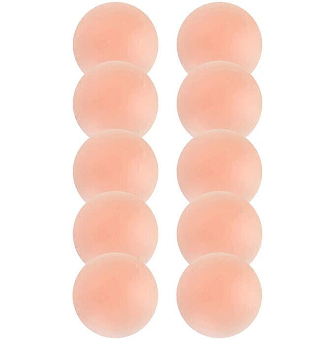 5 Pairs Nippleless Cover Pasties Women Reusable Adhesive Silicone Nipple Round