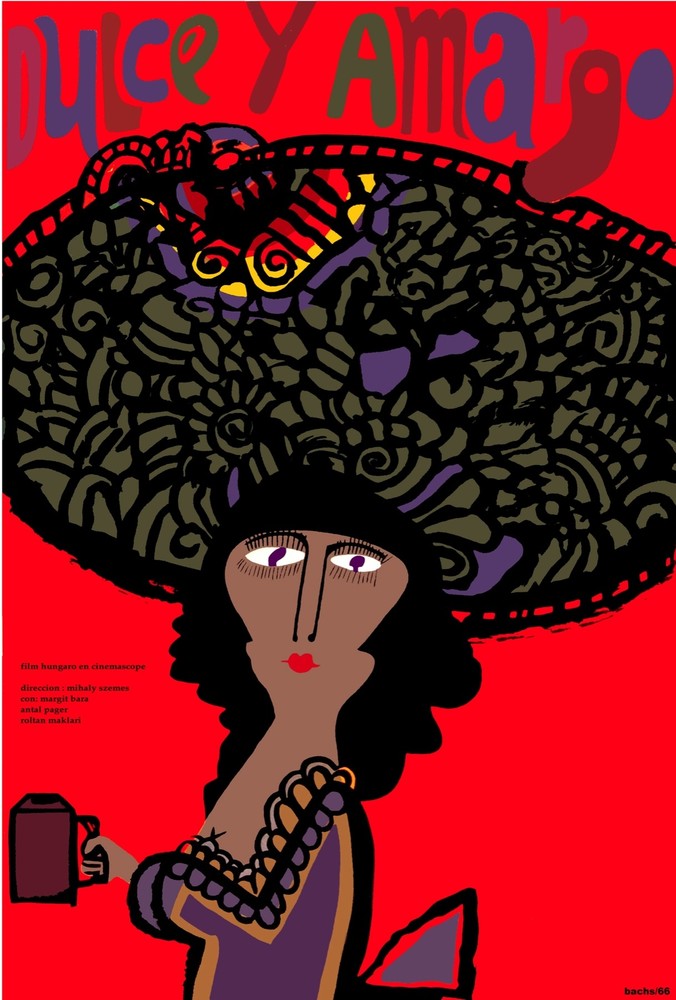 8369.Dulce y amargo.hungarin film.woman in hat.POSTER.movie decor Cuban art
