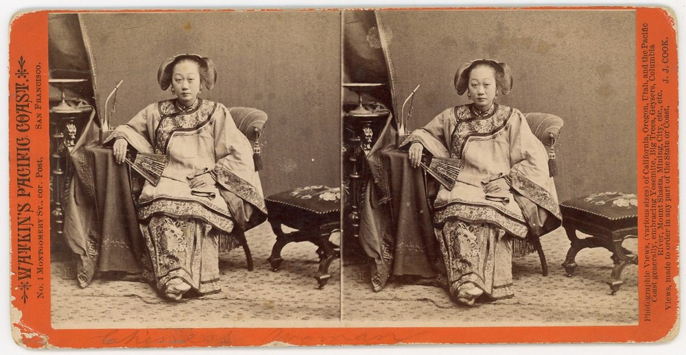 Chinese Woman Opium Water Pipe San Francisco Stereoview Carleton Watkins Jj Cook