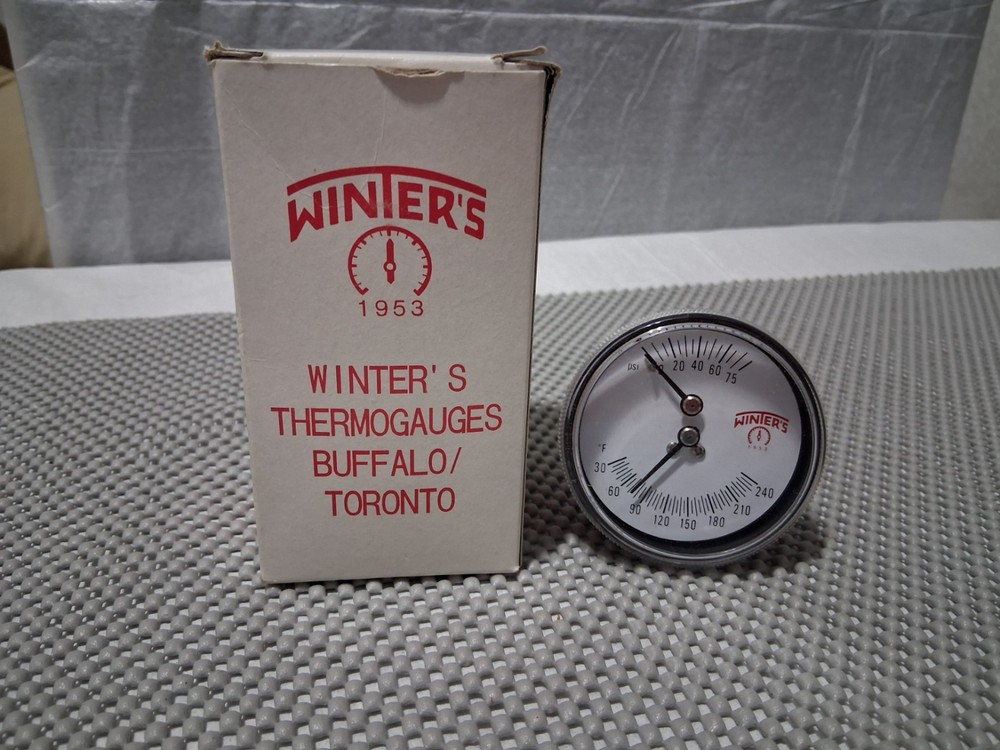 NOS Tridicator Gauge  30 - 240 F  0-75 psi  1/4