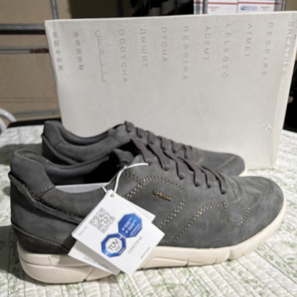 Geox Respira Brattley NBK LEA Breathable Sneakers Mud Men's US 7 EU 40