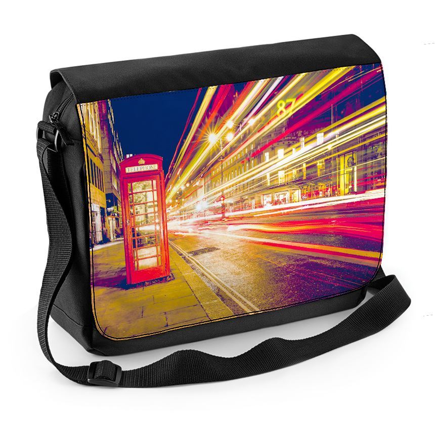 London Red Phone Box Themed Laptop Messenger Bag