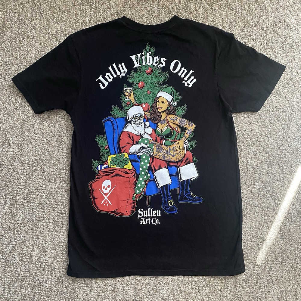 Sullen Art Collective T Shirt Mens Medium Black S/S Jolly Times Only Christmas