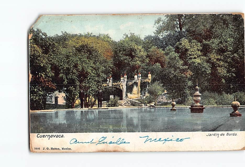 Postcard Cuernavaca Mexico Jardin de Borda Garden Lake Vintage View Morelos