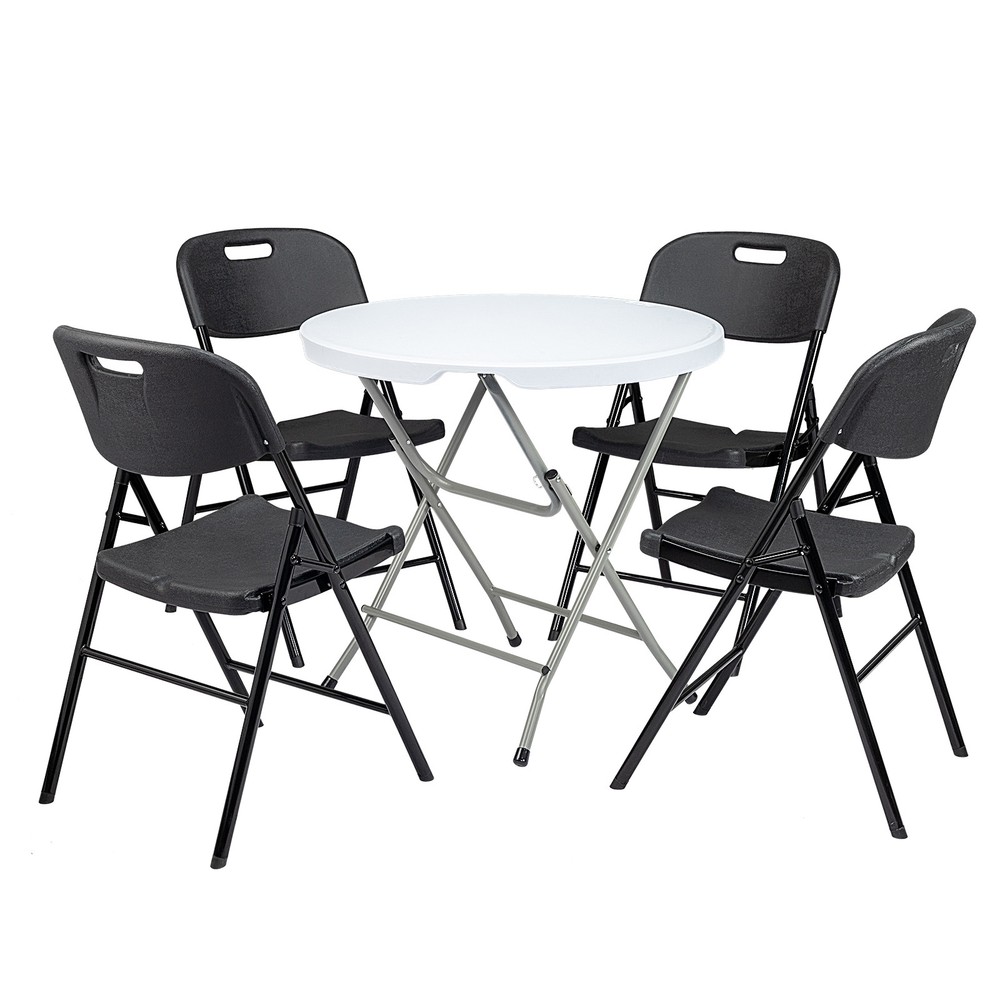 4PCS Heavy-Duty 36LBS Stackable Folding Chairs for Picnic Garden or Party Events
