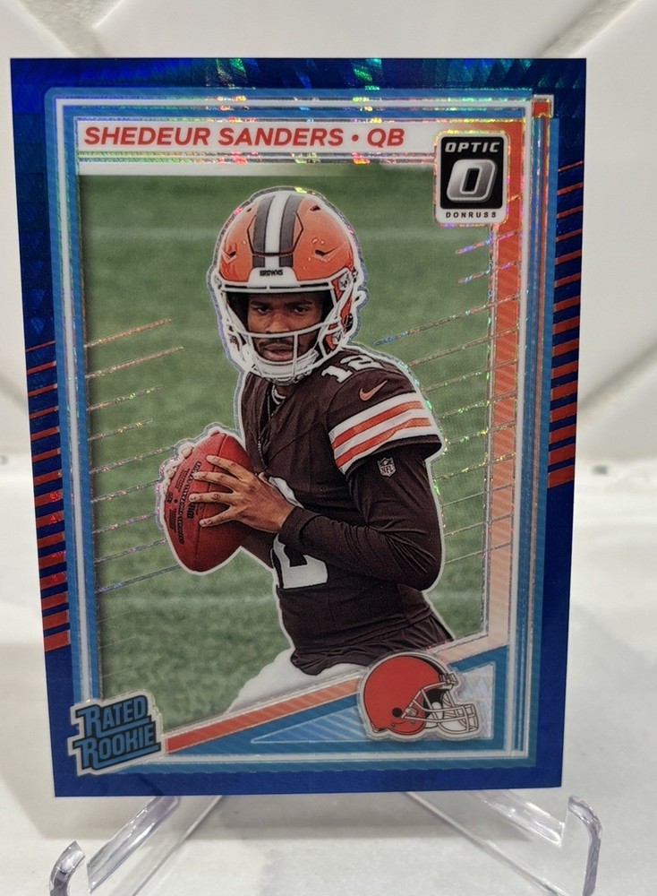 2025 Panini Donruss Optic Prizm Blue Hyper Rated Rookie Shedeur Sanders #203