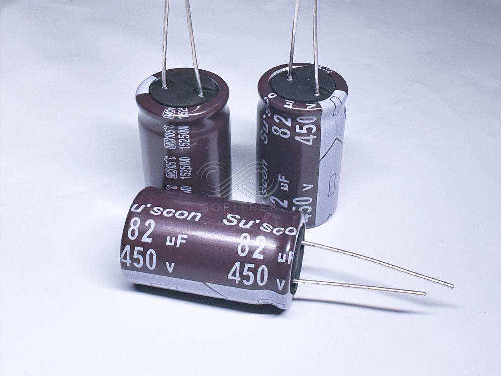 3X MC Suscon 82uF 450V 18x30 Radial Capacitor Low ESR High Ripple Current
