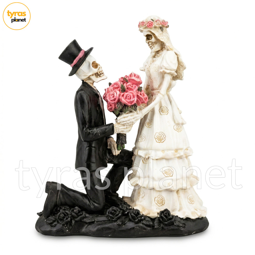 Skeleton Bride And Groom Proposal Wedding Figurine Halloween Day Of The Dead