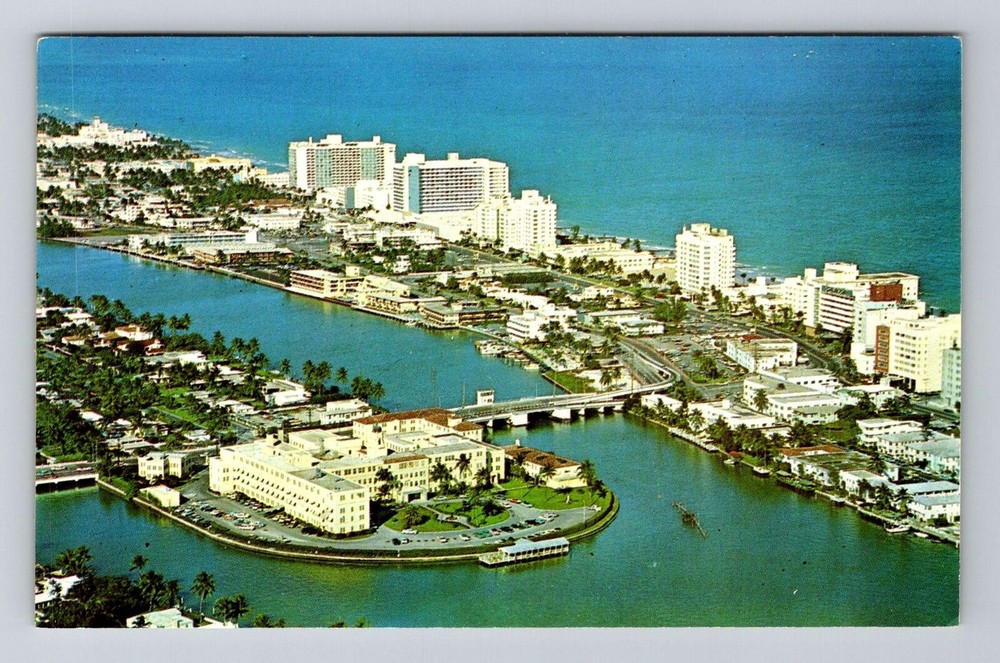 Miami Beach FL-Florida, Aerial Saint Francis Hospital, Vintage Postcard