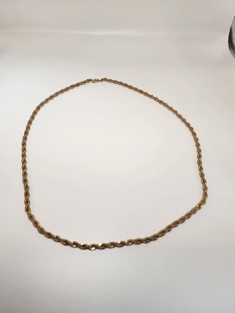 Vintage Gold Tone Twisted Rope Chain Choker.
