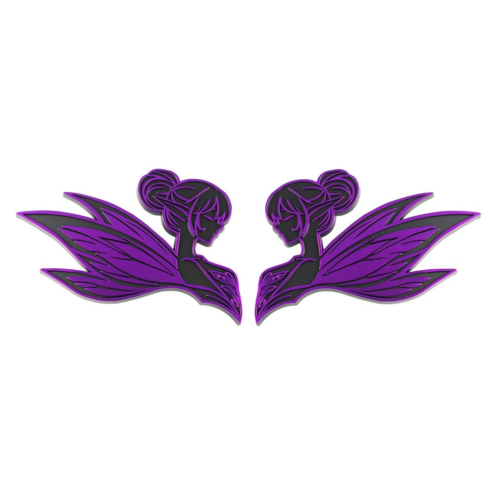 Fairy Emblem Purple 3D Badge Decal Set for Car Truck SUV Auto Accessories