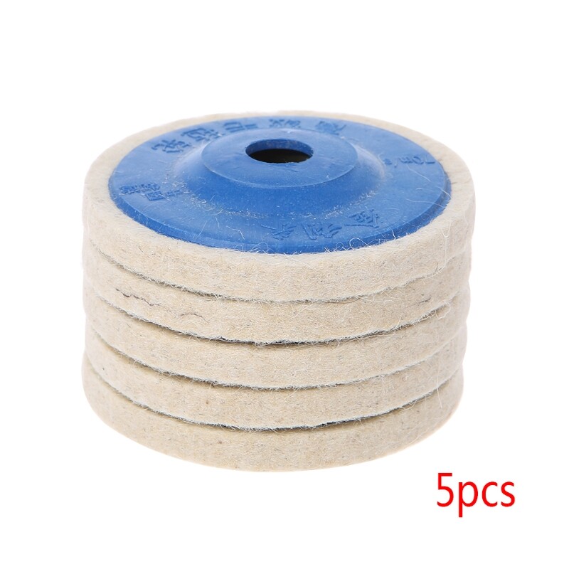 5Pcs 4 Round Polishing Wheel Felt Wool Buffing Polishers Pad Buffer Disc Tools