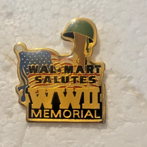 Vintage Walmart Salutes WWII Memorial Souvenir Lapel Pin Pinback
