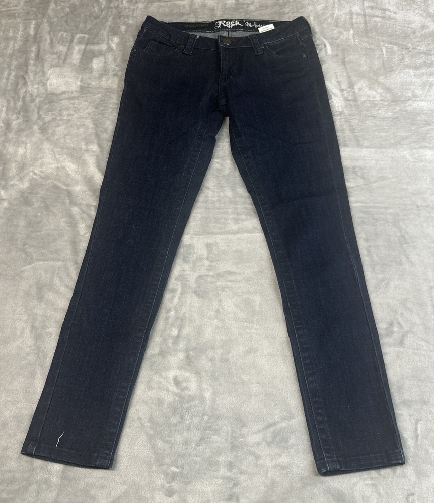 Wrangler Rock 47 Jeans Women’s 27X31 Ultra Low Rise Dark Blue Wash