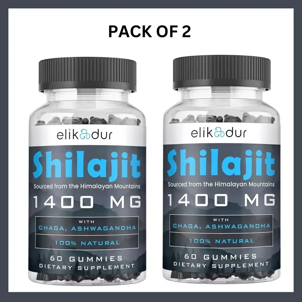 2xSHILAJIT + ASHWAGANDHA GUMMIES Potent Antioxidant Immune Support Overal Health