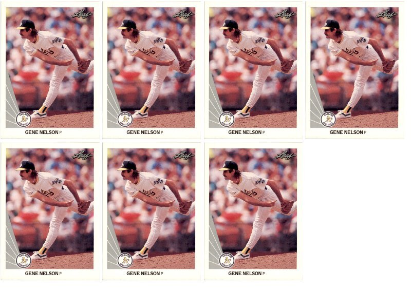 (7) 1990 Leaf #477 Gene Nelson Oakland Athletics Card Lot