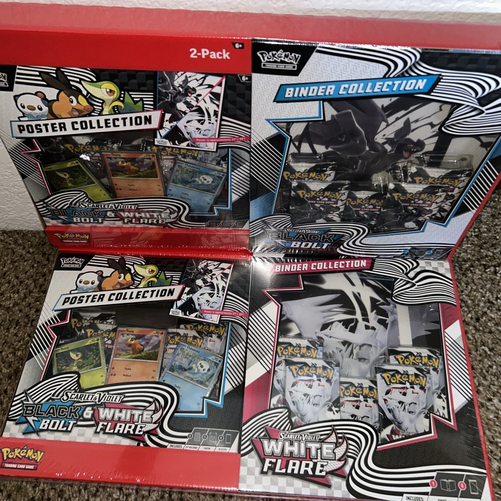 Pokemon Black Bolt and White Flare Binder + Poster Collection Sam's Club Bundles