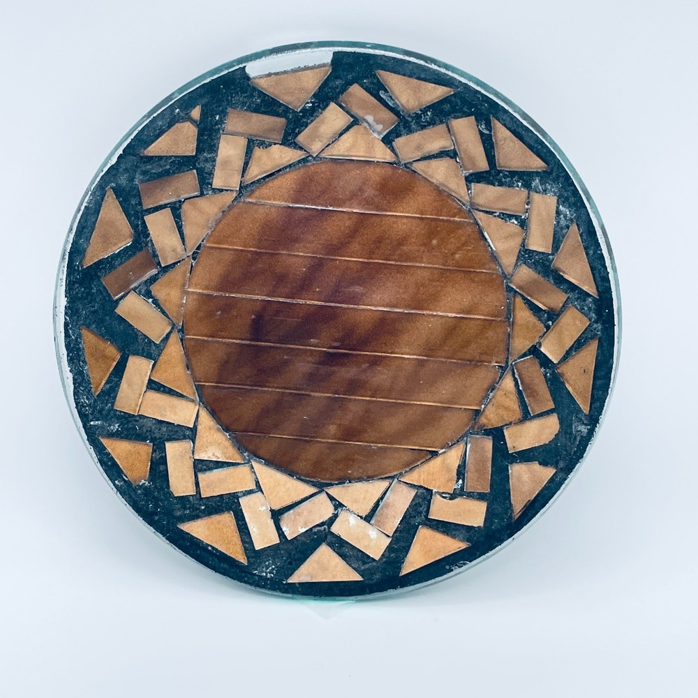 Vintage Landia Home Copper Glass Candle Plate 5