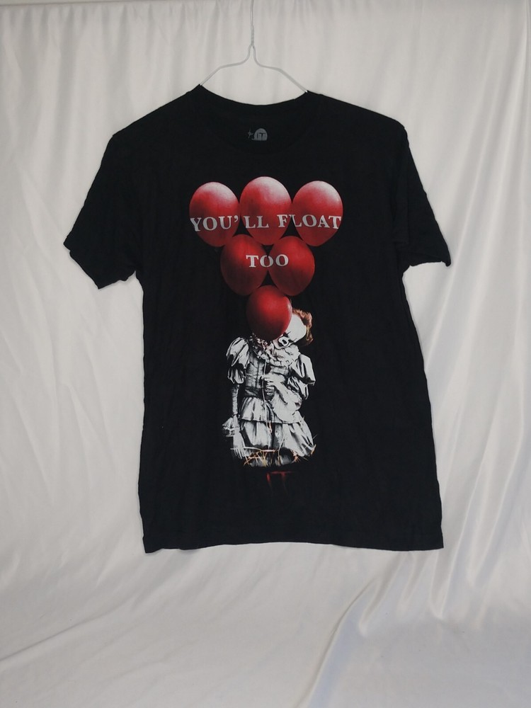 It The Movie Pennywise You'll Float Too Graphic Black T-Shirt Men's Size Medium
