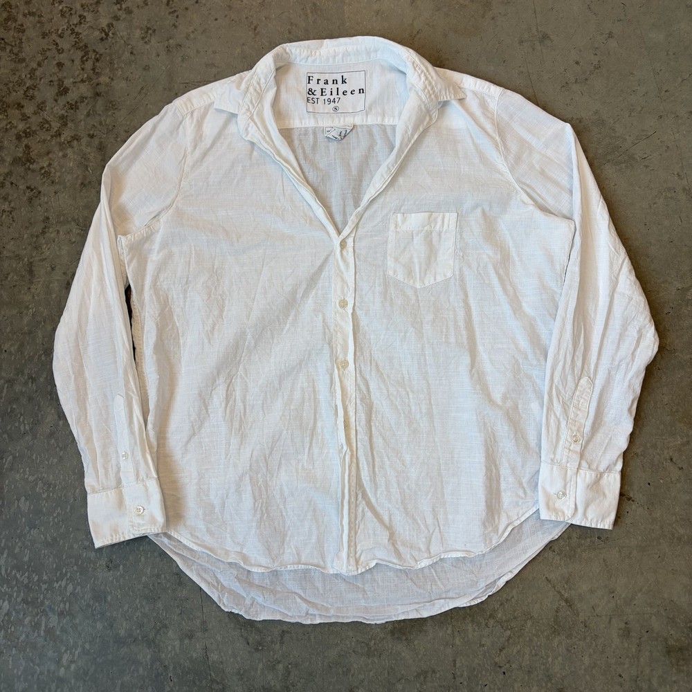 Frank & Eileen Eileen Shirt Button Up Cotton White Quiet Luxury Women’s Large