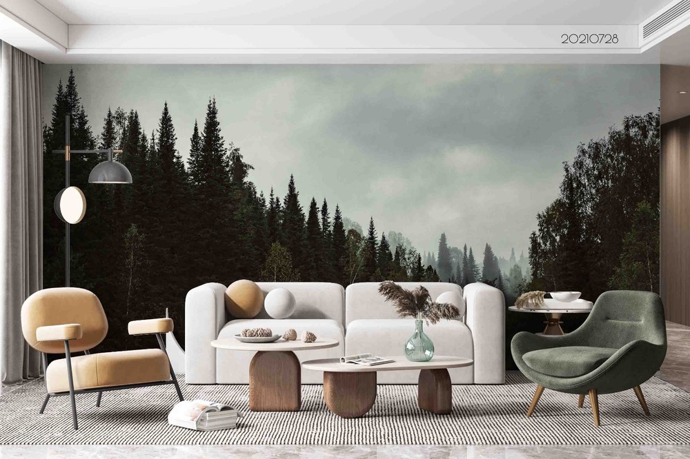 3D Pine Forest Sky Landscape Wall Murals Wallpaper Murals Wall Sticker