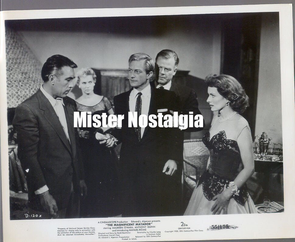 Vintage Photo 1955 Anthony Quinn Maureen O'Hara The Magnificent Matador