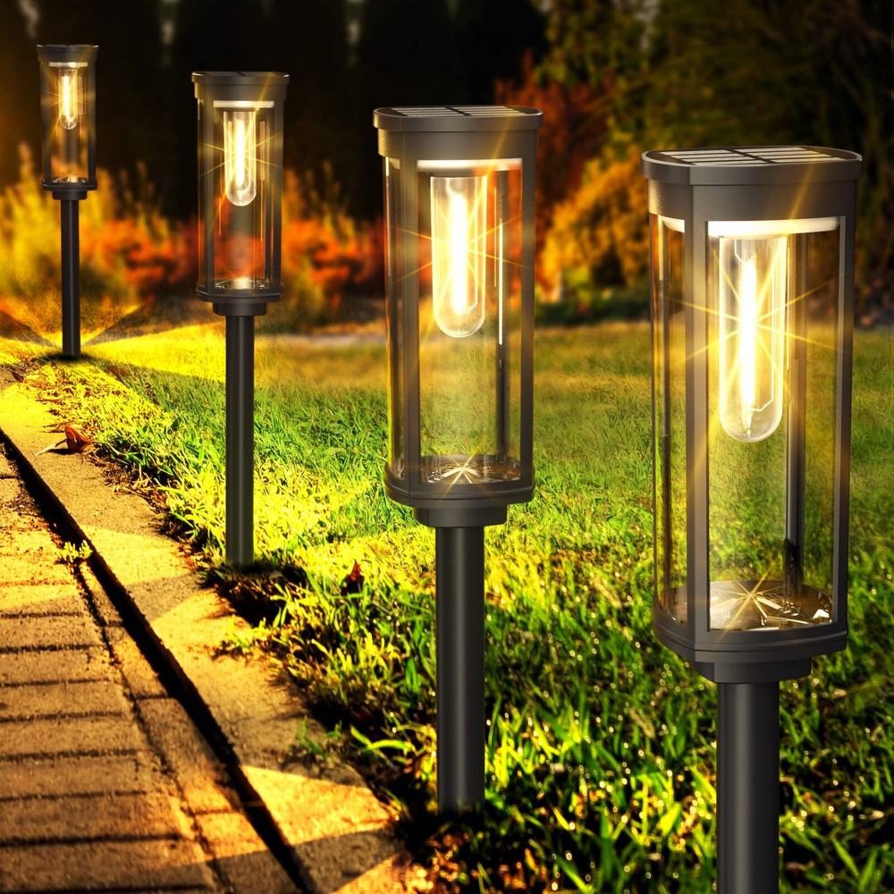 6-Pack Solar Pathway Lights for Outdoor Use, Waterproof & Bright Path Lighting