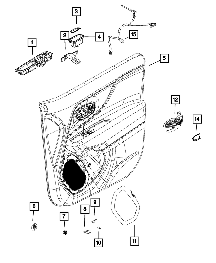 Genuine Mopar Front Door Trim Panel Right 6NQ10LXHAA