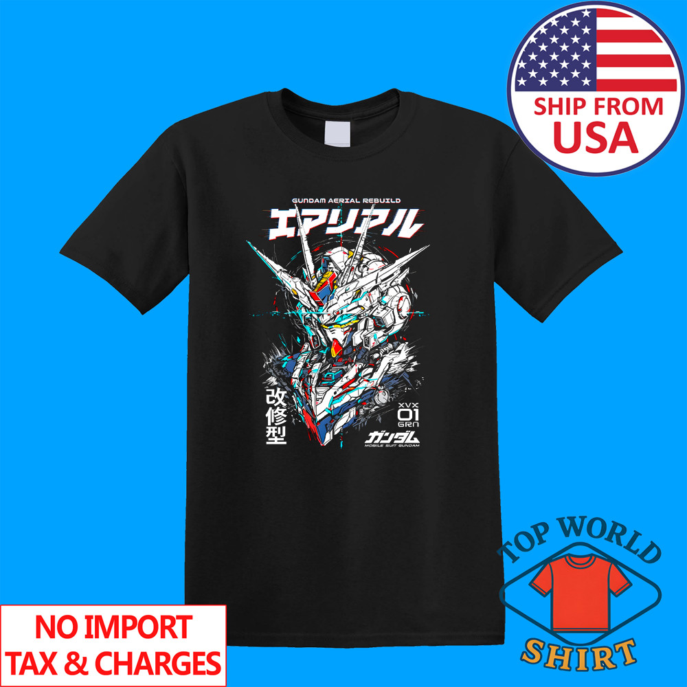 Gundam Aerial Rebuild Men's Black Size S to 5XL