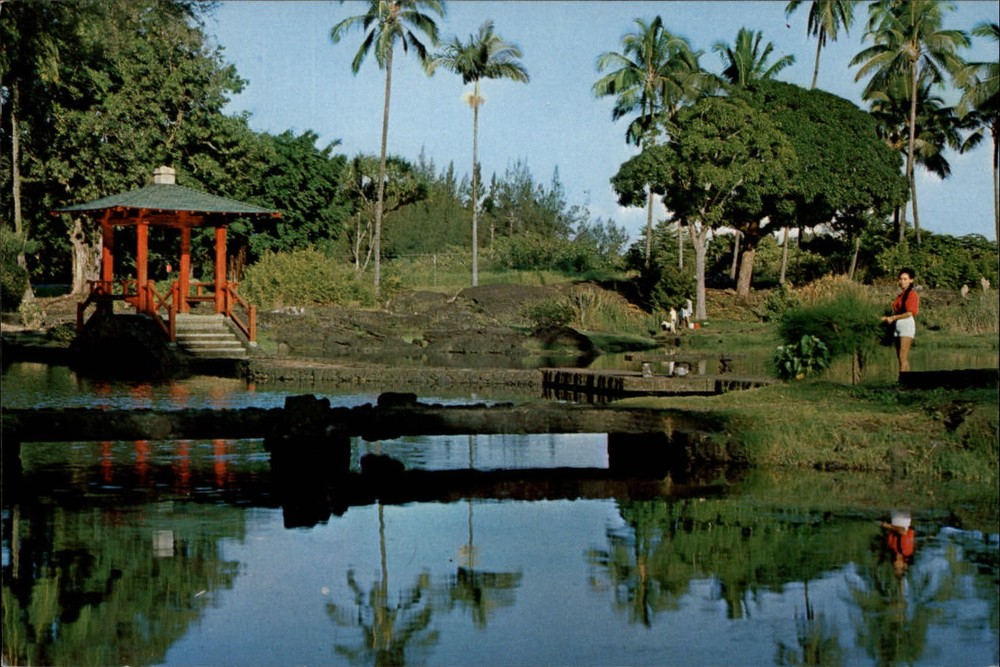 Hawaii Hilo Bay Liliuokalani ~ 1970s vintage postcard sku767