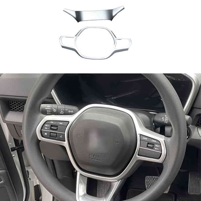 Silver ABS Steering Wheel Strip Cover Trim For Honda CRV CR-V 2023-2024 2pcs