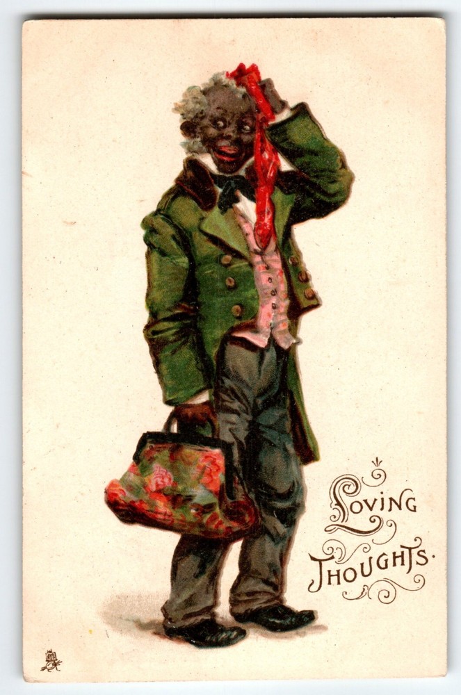 Frances Brundage Man Holds Carpet Bag Valentine Postcard Series 100 Tuck 1907