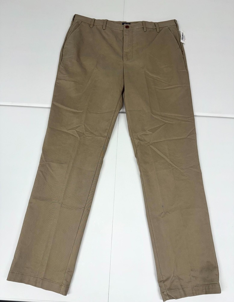 Izod Sportflex Pants Men 40x36 Khaki Cotton Performance Stretch Pleated Straight