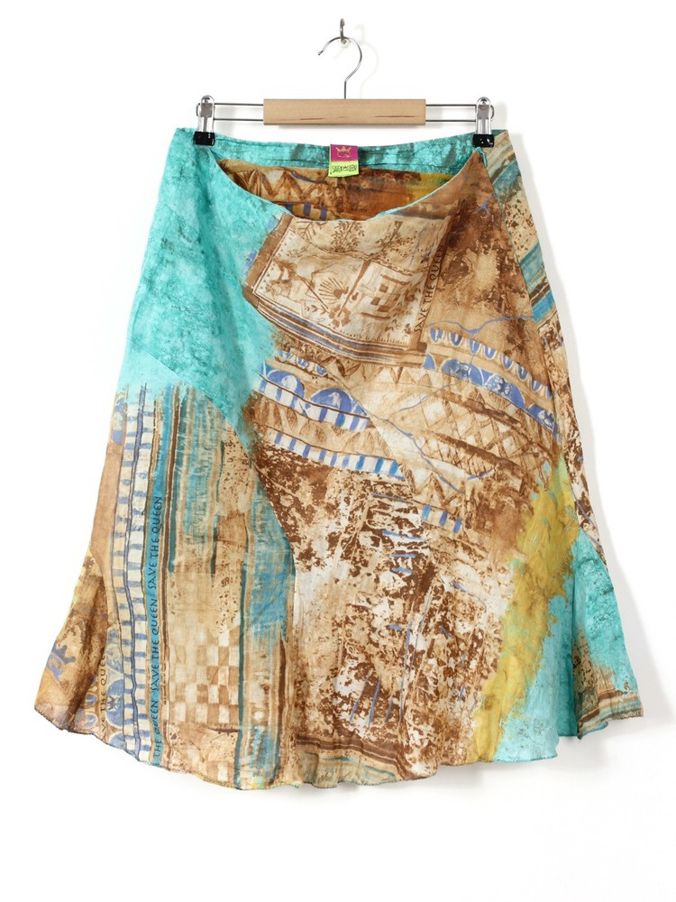 Save The Queen Gorgeous Multicolor Abstract Skirt, Size L