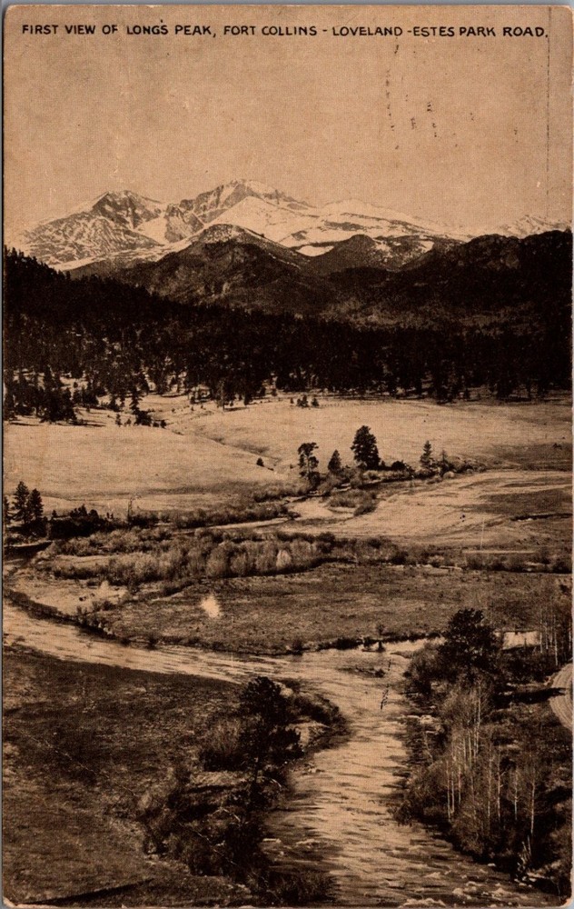 Longs Peak Estes Park CO Rocky Mountain National Park Vintage Postcard