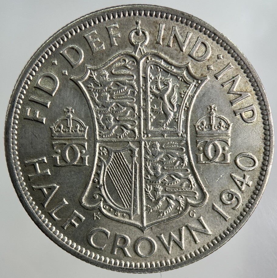 George VI 1940 Silver Half Crown Coin Fine Collectible Condition