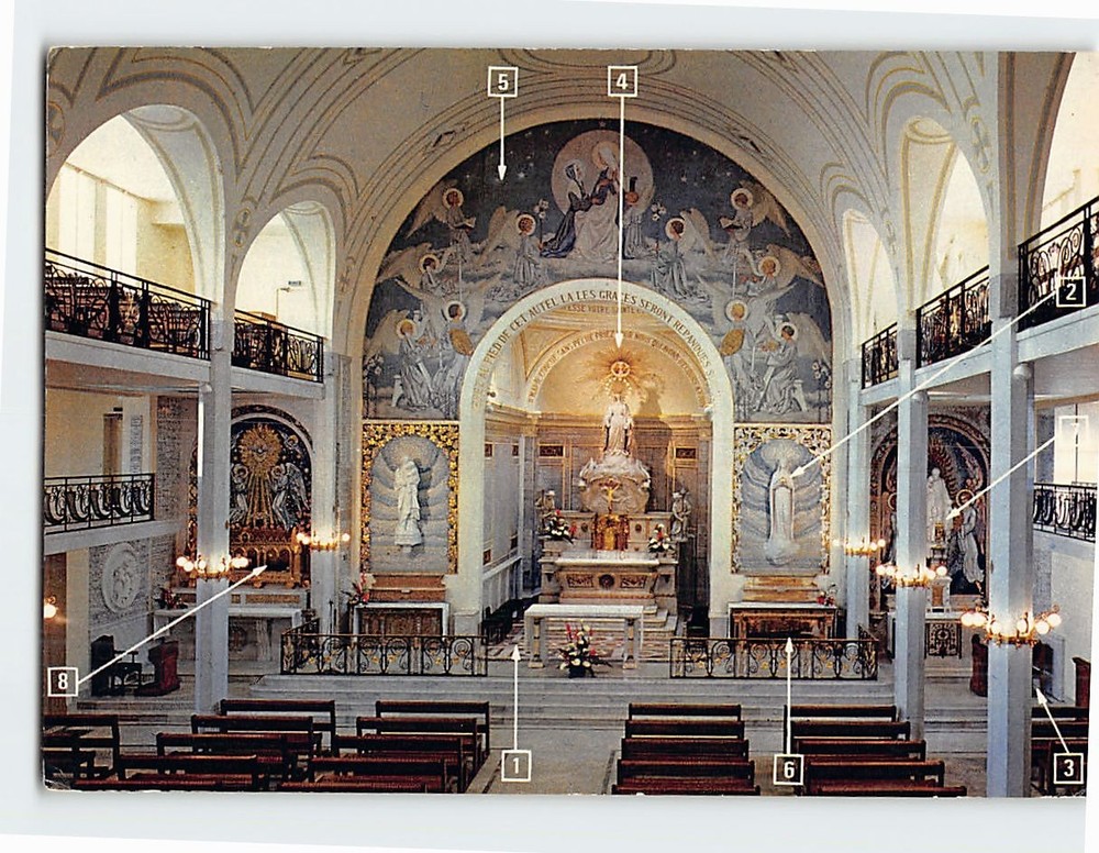Postcard Interior Chapel of Our Lady of the Miraculous Medal Paris France