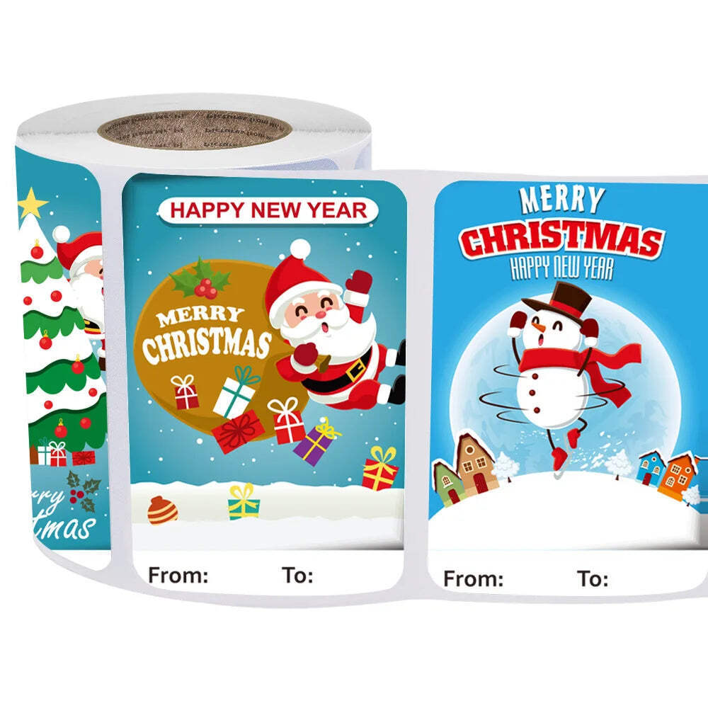 50-250Pcs Christmas Snowman Adhesive Labels Stickers Decoration Paper Scrapbooki