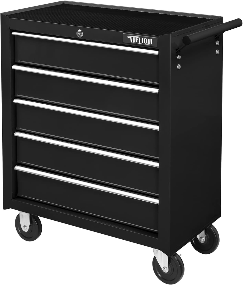 5-Drawer Rolling Tool Chest W/Lock & Key, Tool Storage Cabinet with Wheels
