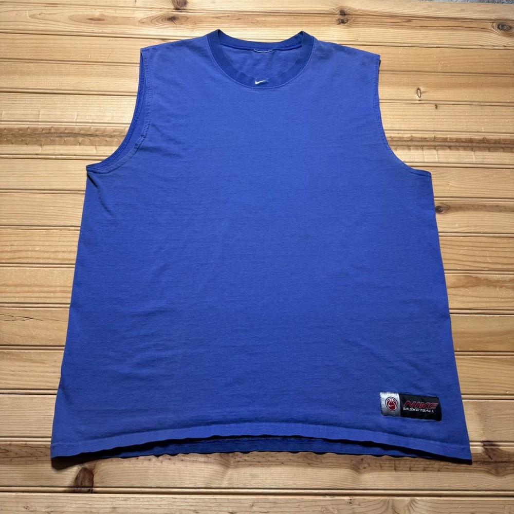 Vintage 90s Nike Basketball Embroidered Swoosh Sleeveless Muscle Shirt - Large