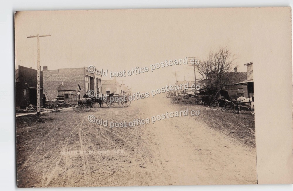 DuBois, Nebraska-Main Street Scene-Blacksmith-c1907-Yocam-RPPC Photo Postcard