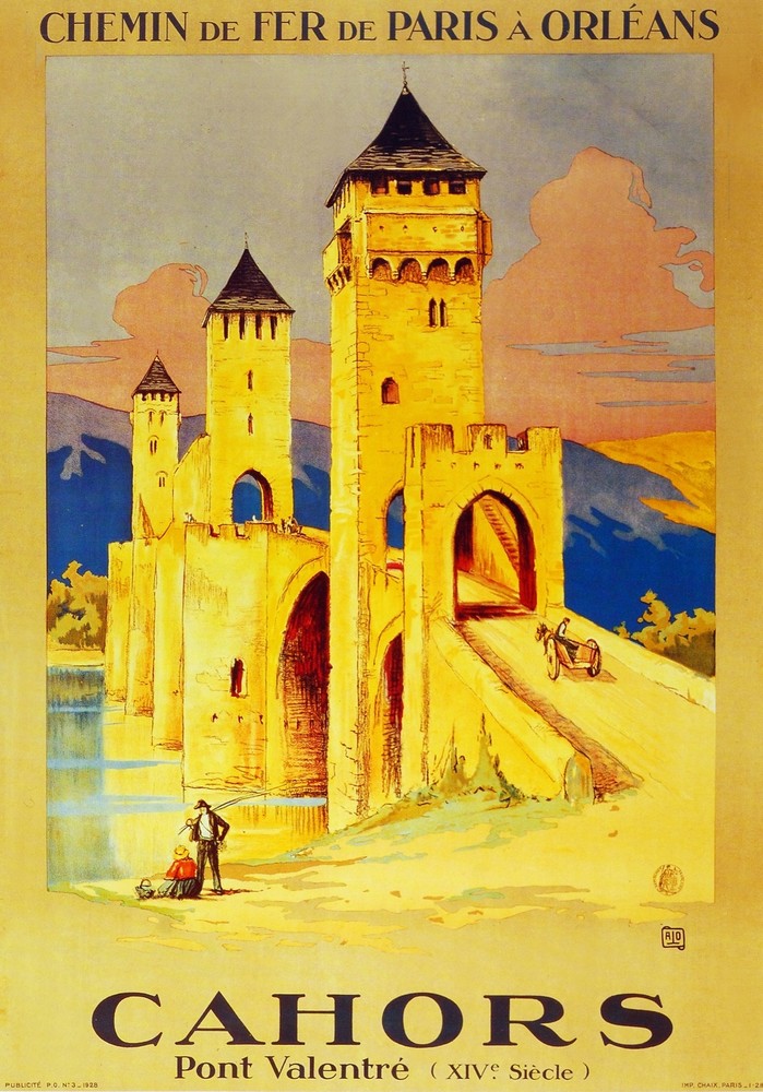 Chemin de Fer De Paris Cahors Decorative Poster. Fine Graphic Design. 2850