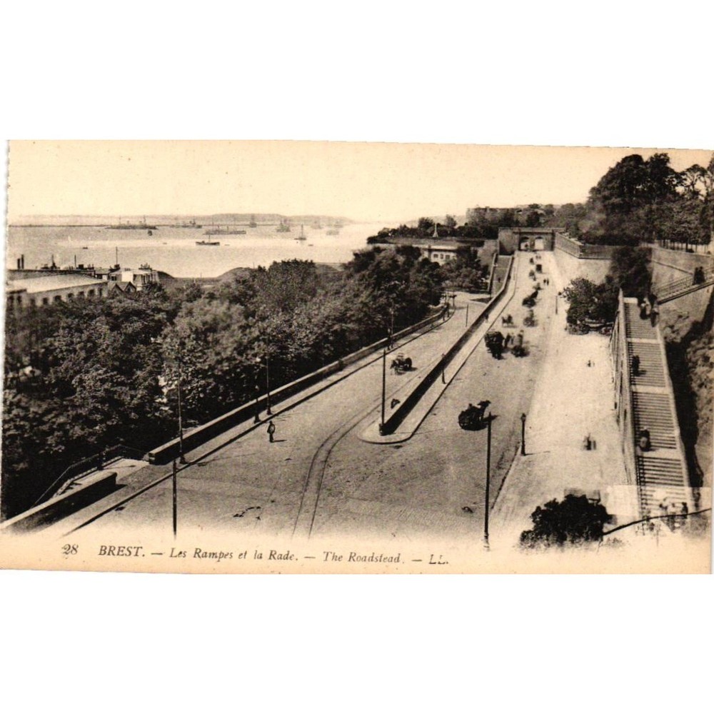 Antique Brest France Postcard Les Rampes et la Rade The Roadstead Levy Fils 28
