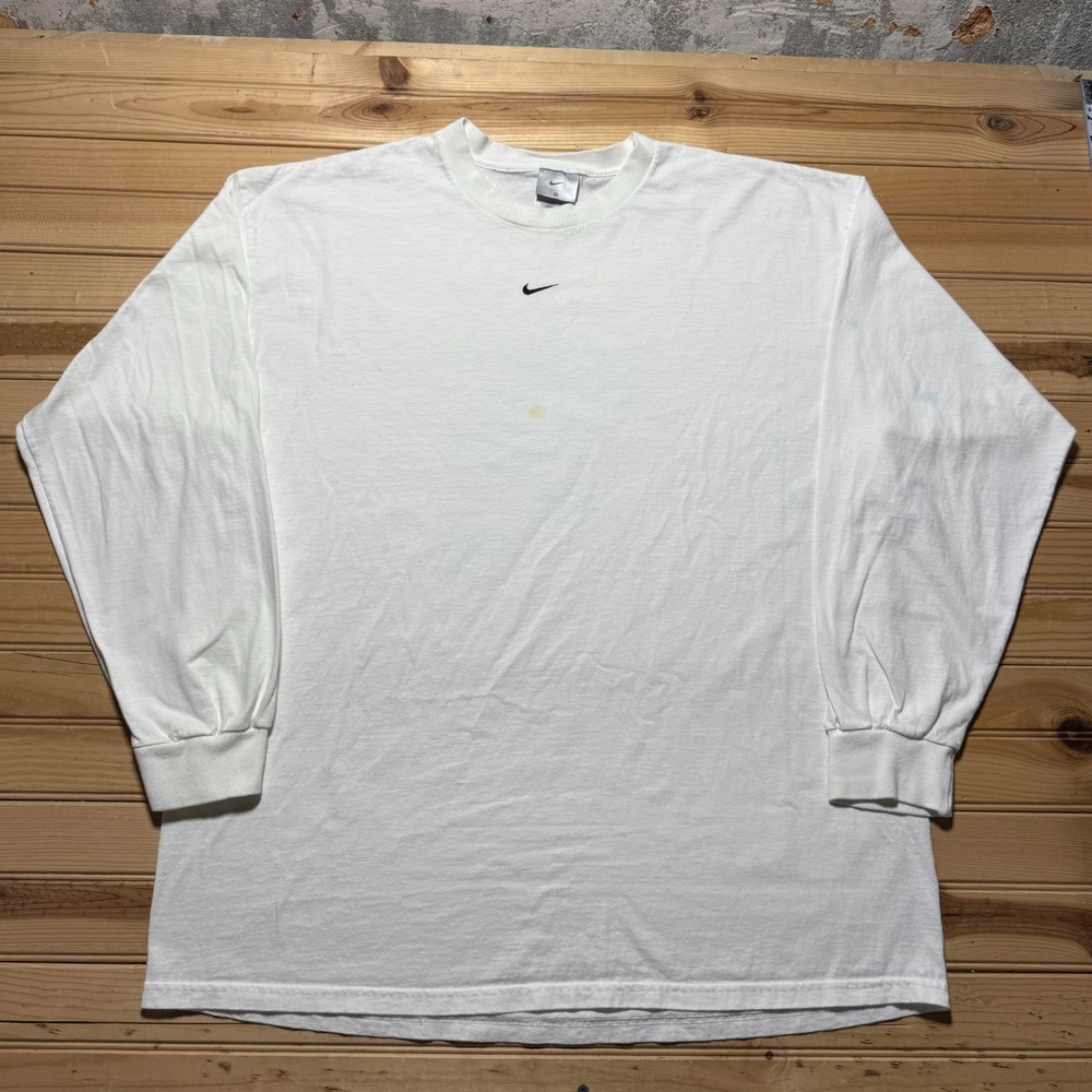Vintage 90s Y2K Nike Center Swoosh Logo Long Sleeve Retro T-Shirt Men's - XXL