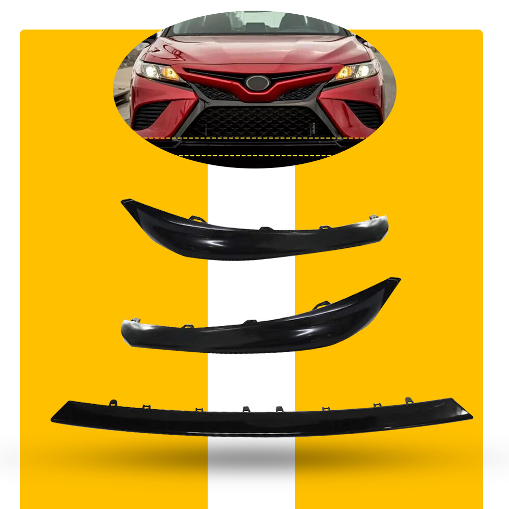 For 2018 2019 20 Toyota Camry Front Bumper Grille Lower Molding Trim 3pcs/set M