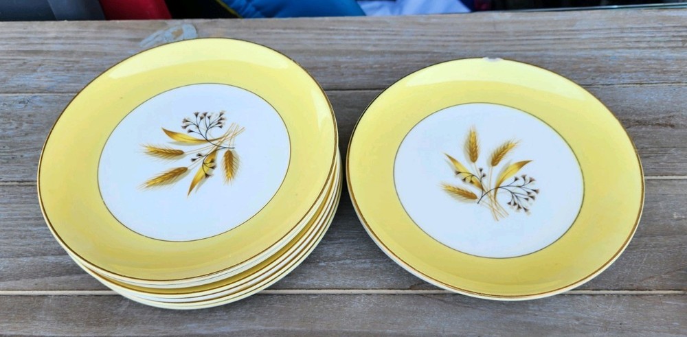 Vintage Century Service Autumn Gold Wheat Dessert/salad Plates Set Of 10