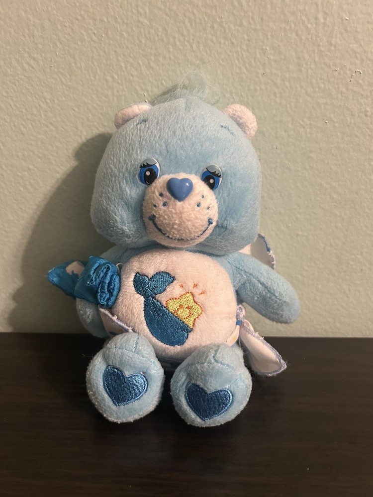 Vtg Rare Care Bears Baby Tugs Bear 2003 Series 1 Blue Stuffed Plush Animal